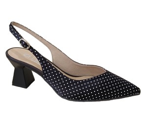Zapato destalonado mujer negro lunares