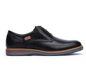 Zapato Ávila hombre piel negro cordones piso bicolor