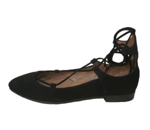 Zapato lace up  mujer ante negro 