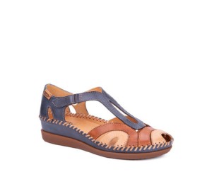 Zapato Cadaques mujer piel ocean talonera