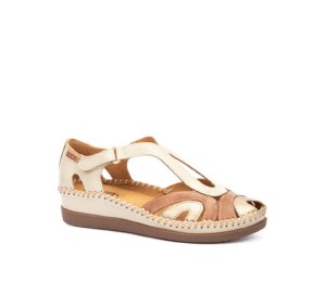 Zapato Cadaques mujer piel marfil talonera