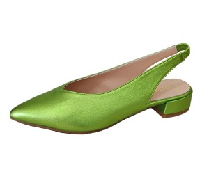 Zapato destalonado mujer piel verde