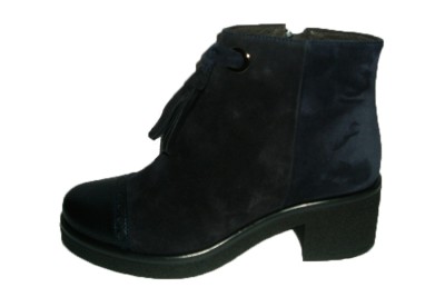 Bot n combina 2 pieles azul marino tac n borlas Botas y botines