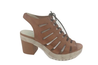 Sandalia abotinada mujer piel cuero cordones - Sandalias tacón - Mujer |  comprar zapatos online