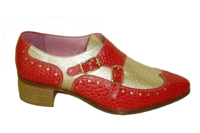 hueco Factor malo Sabroso Zapato abotinado mujer combina piel grabada rojo/platino con 2 hebillas -  Zapatos de tacón - Mujer | comprar zapatos online