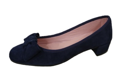 Zapato ante azul marino tacón bajo - Zapatos de tacón - Mujer zapatos online