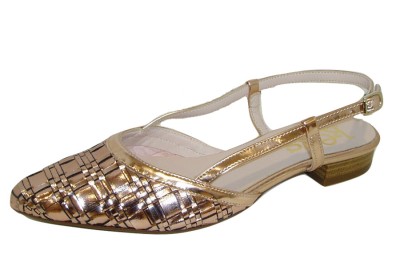 Zapato plano dorado sales