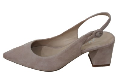 Zapato mujer corte salón abierto por detrás, en ante color nude